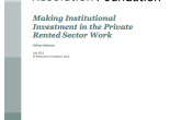 Making Institutional Investment in the Private Rented Sector Work